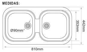 FREGADERO SINTÉTICO SOBRE ENCIMERA BELOS 810x422mm SYAN