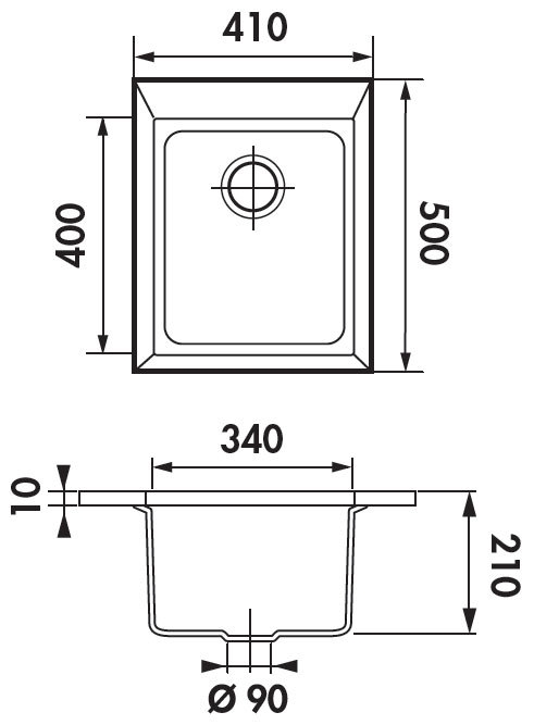 ▷ Fregadero de granito Luisina Luisigranit Quadrille EV 986