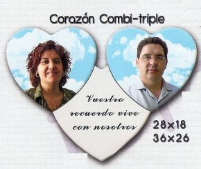 FOTO PORCELANA FORMA CORAZON COMBI- TRIPLE