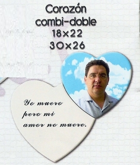 FOTO PORCELANA FORMA COMBI- DOBLE  CORAZON 