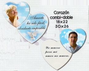 FOTO PORCELANA FORMA COMBI- DOBLE  CORAZON 