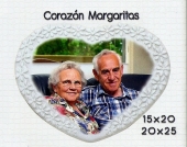 FOTO PORCELANA FORMA CORAZÓN MARGARITAS 