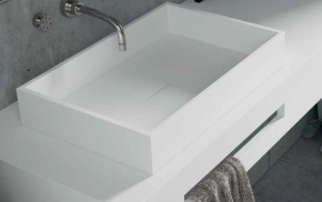 Lavabo Solid Surface sobre encimera Square line. Anywaysolid