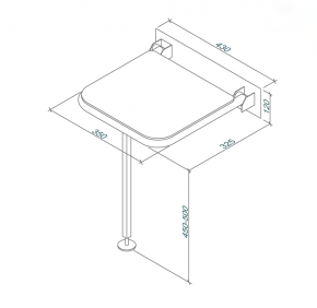 ASIENTO ABATIBLE CON PATA PARA DUCHA  MOD. 304 BELTRAN