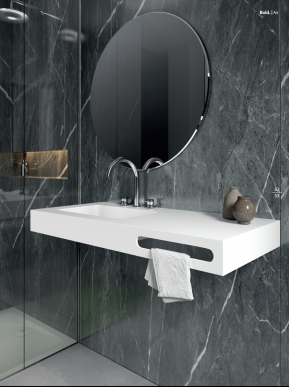 Encimera lavabo solid surface sobre mueble o Pared. Resiblock