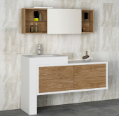 Mueble de baño a medida Nasser de madera de Pino de Roble serie Nasser.