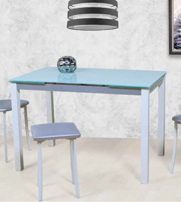 Mesa de cocina extensible con encimera de cristal Juan Reig 199 C Cocina  Medida Mesa 100x60 cm. Cocina cajón mesa Sin cajón Juan Reig Cristales  Estándar