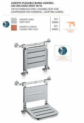 ASIENTO PLEGABLE CON BARRA ASIDERO MOD. 304 - BELTRAN