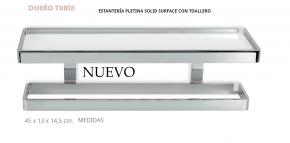 BELTRAN ESTANTERÍA PLETINA SOLID SURFACE CON TOALLERO NUEVO