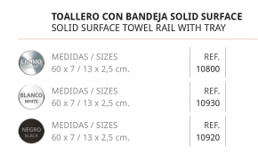 BELTRAN  TOALLERO CON BANDEJA SOLID SURFACE   DISEÑO TURÍN NOVEDAD