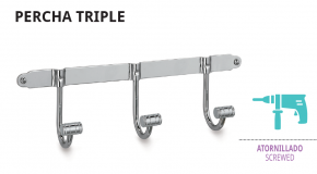 PERCHA TRIPLE DE BAÑO  - BELTRAN 00901