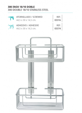 JABONERA MODELO 300 INOX DOBLE  - BELTRAN 03316 / 03374