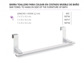 BELTRAN BARRA TOALLERO PARA COLGAR EN COSTADO MUEBLE DE BAÑO 