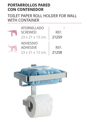 PORTARROLLO DE PARED CON CONTENEDOR 21259