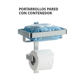 PORTARROLLO DE PARED CON CONTENEDOR 21259