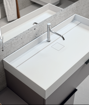 Lavabo sobre mueble solid surface Think. Bold