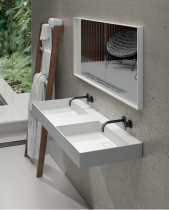 LAVABO SOLID SURFACE A PARED FLAT. BOLD