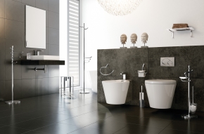diseño tokio 
accesorios baño cromados modernos

