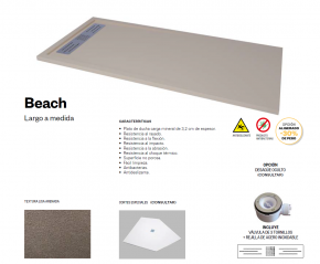 PLATO DE DUCHA BEACH TEXTURA LISA ARENADA URDAPLAST NUEVO