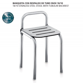 BANQUETA CON RESPALDO DE TUBO MOD. 304 - BELTRAN