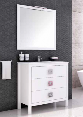 Mueble  baño de madera viena. 3 cajones  