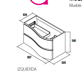 Mueble de baño UNIIQ 1200 izquierda BLANCO MATE