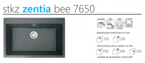  SINTETIKA FREGADERO SINTÉTICO MODELO ZENTIA  STKZ BEE 7650 760x500 NUEVO