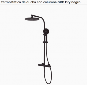 COLUMNA TERMOSTATICA  DE DUCHA MODELO DRY NEGRO NUEVO GRB 