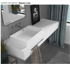 LAVABO SOLID SURFACE SOBRE ENCIMERA SQUARE LINE. ANYWAYSOLID