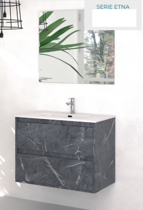 Mueble de baño 2 cajones Etna.Dulplach, Color Marquina