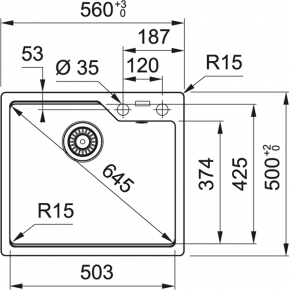 FREGADERO DE MODELO URBA UBG 610 – 56 FRAGRANITE   FRANKE  NUEVO