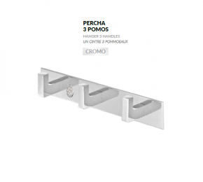 PERCHA DE 3 POMOS DE MEDITERRANEA NUEVO EN STOCK