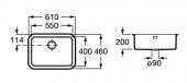 FREGADERO BERLÍN BAJO ENCIMERA DE 1 CUBETA DE ACERO INOXIDABLE ROCA A870B10550 NOVEDAD 