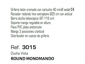 GME CONJUNTO DE DUCHA TERMOSTÁTICA ROUND ÉLITE 3014/3015