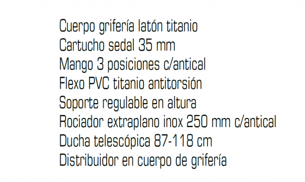 Columna ducha vista termostática titanio - Round de GME