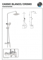 COLUMNA DE DUCHA MONOMANDO CASSIO CROMO/ BLANCO  DUCHA  GME 3039 NOVEDAD.