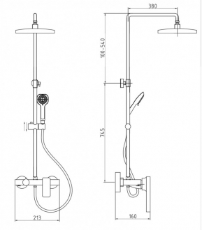 COLUMNA DE DUCHA MONOMANDO CASSIO CROMO   DUCHA  GME 3038 