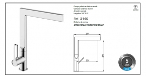 GME GRIFO DE COCINA DIOR CASCADA CROMO 3140 