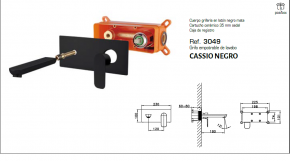 GME GRIFERÍA EMPOTRABLE DE LAVABO CASSIO NEGRO 3049 