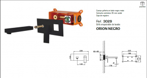 GME GRIFERÍA EMPOTRABLE DE LAVABO ORION NEGRO  3029  