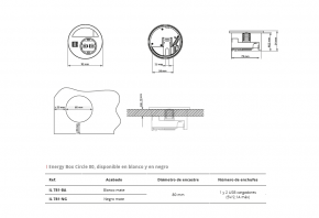 CUCINE OGGI ENCHUFE ENERGY BOX CIRCLE 80 COLORES BLANCO Y NEGRO NOVEDAD 