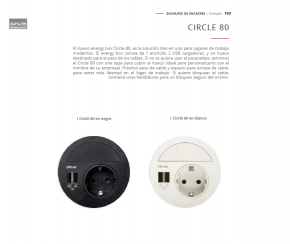 CUCINE OGGI ENCHUFE ENERGY BOX CIRCLE 80 COLORES BLANCO Y NEGRO NOVEDAD 