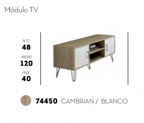 MUEBLE BAJO TV CAMBRIAN / BLANCO   HISPANOHOGAR 74450