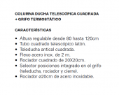 COLUMNA DE DUCHA TELESCÓPICA CUADRADA + GRIFO TERMOSTÁTICO URDAPLAST