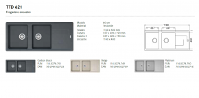 Fregadero Franke dos cubetas con escurridor Titan TTD-621 