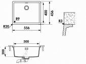 .FREGADERO BAJO ENCIMERA  MODELO NOCURNE  LUISINA EVSP8000L - 556 x 456 mm