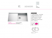 .LUISINA FREGADERO DE ACERO INOXIDABLE BAJO ENCIMERA  MODELO ADAGIO EVSP5601 MIL - 850 x 440 mm NOVEDAD