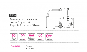 Grifo clásico de cocina Chambord R700