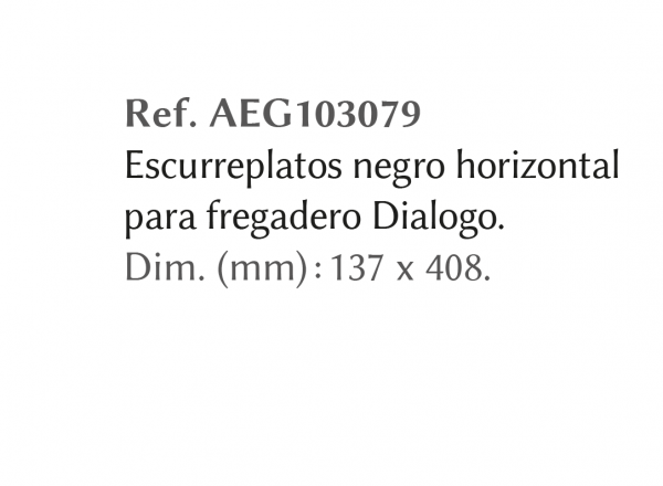 Escurreplatos negro horizontal Luisina AEG103079 para fregadero