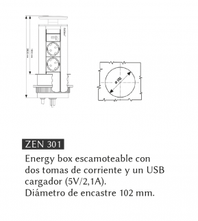 ENCHUFE ENCASTRE EN ENCIMERA LUISINA ZEN 301